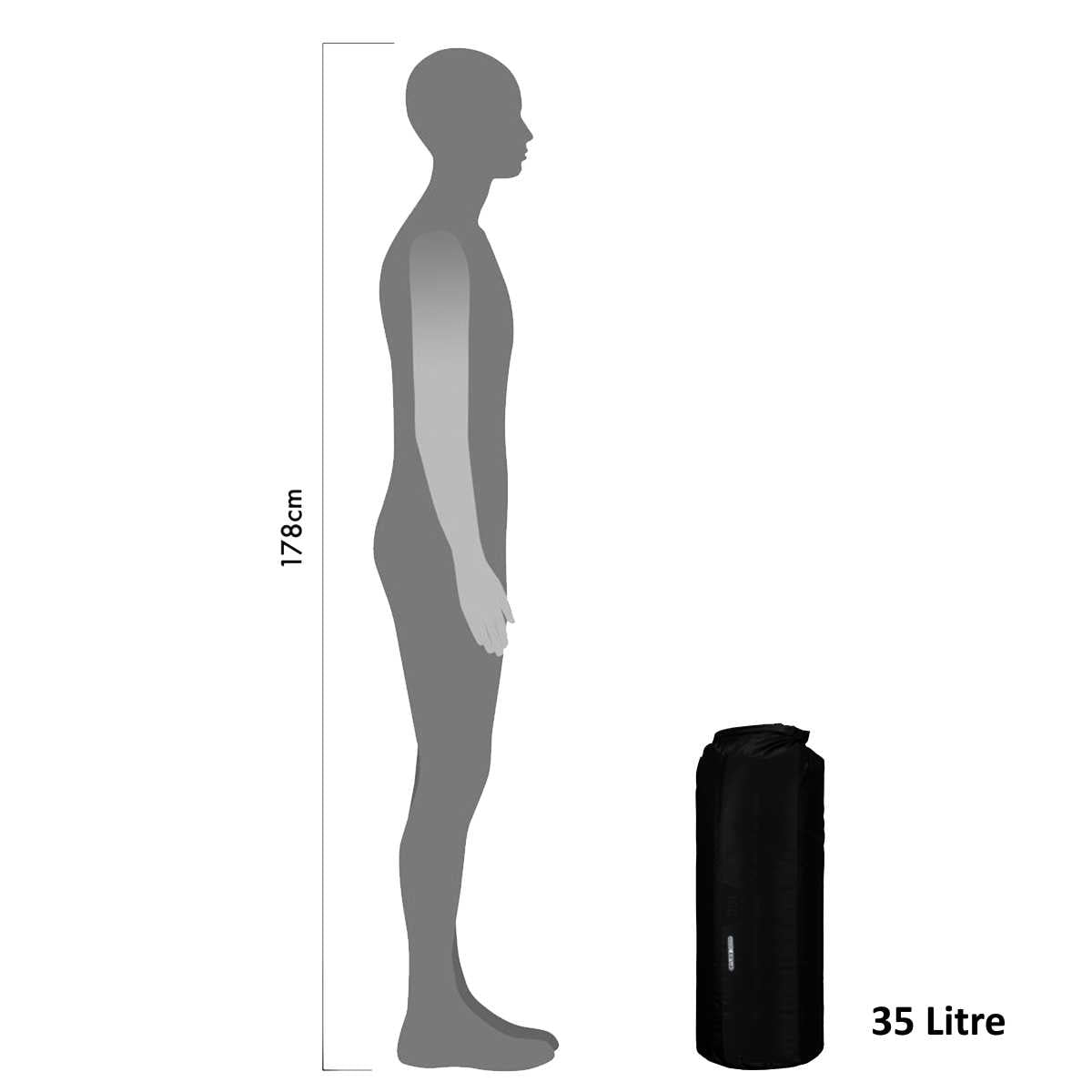 size comparison of black 35l ortlieb pd350 medium weight drybag