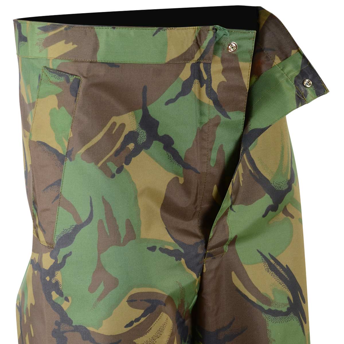 stud press closure british army pvc waterproof trousers dpm camo