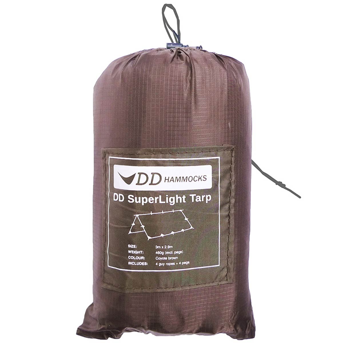 stuff sack of dd hammocks superlight brown tarp