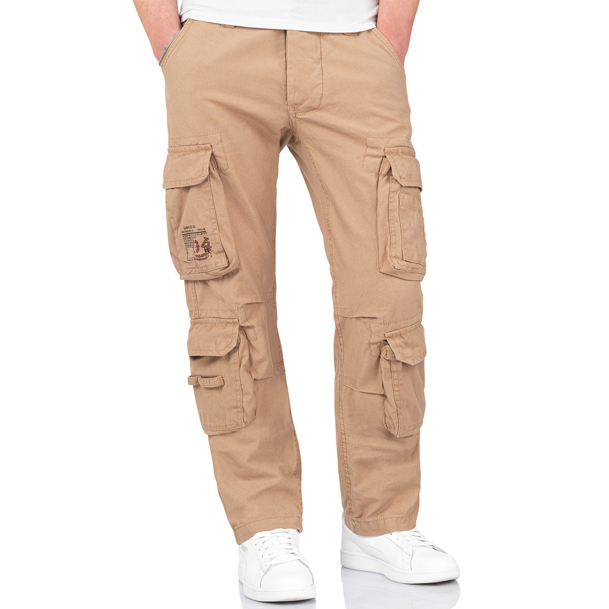 surplus airborne vintage slimmy trousers anthracite beige