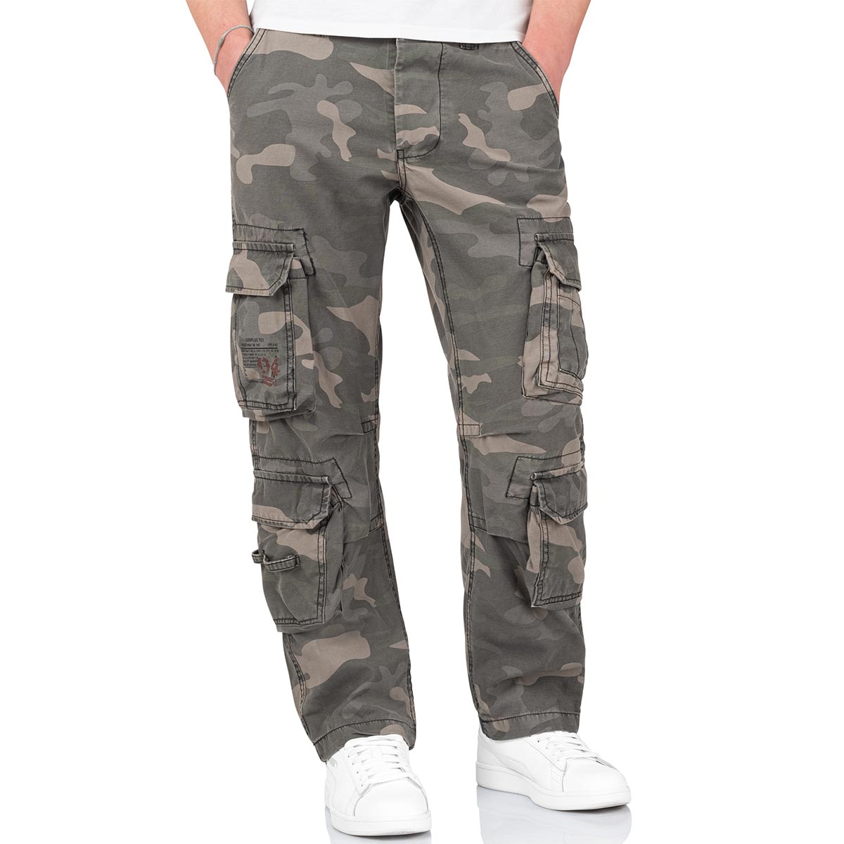 surplus airborne vintage slimmy trousers black camo