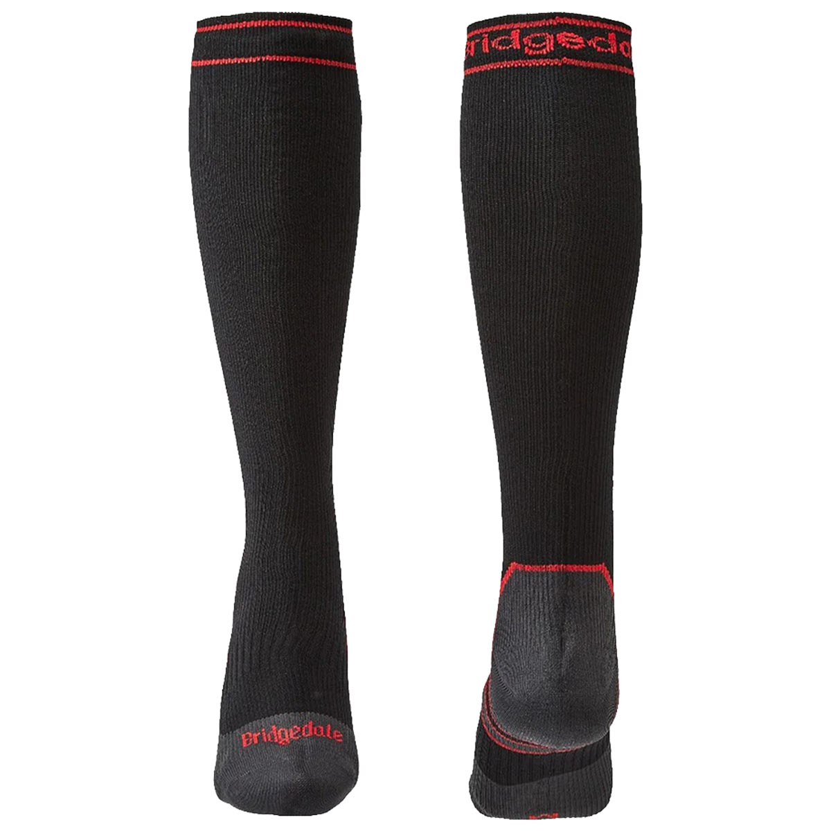 toe and heal on bridgedale stormsock heavyweight waterproof knee sock black