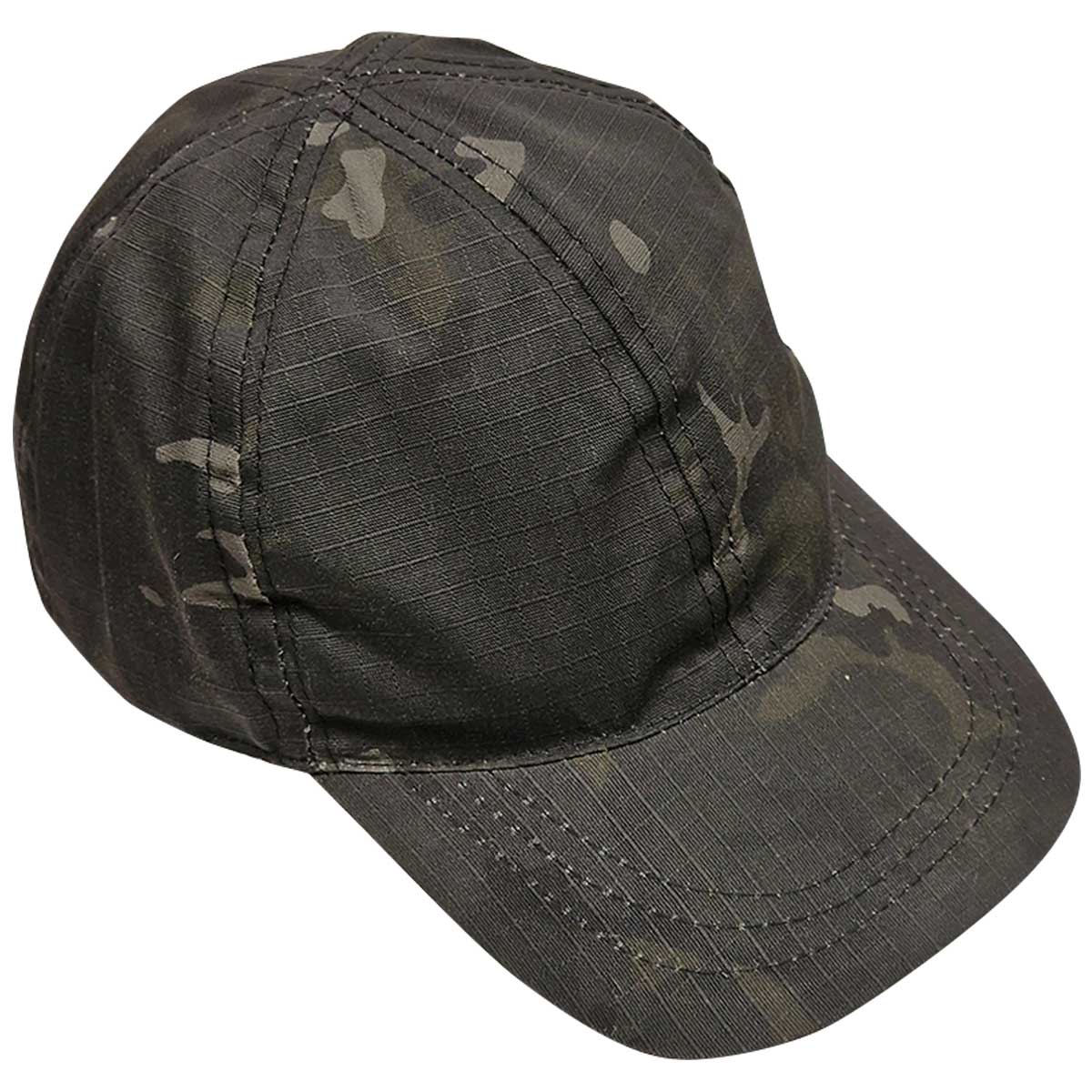 top angle view of black btp camo kombat kids baseball cap