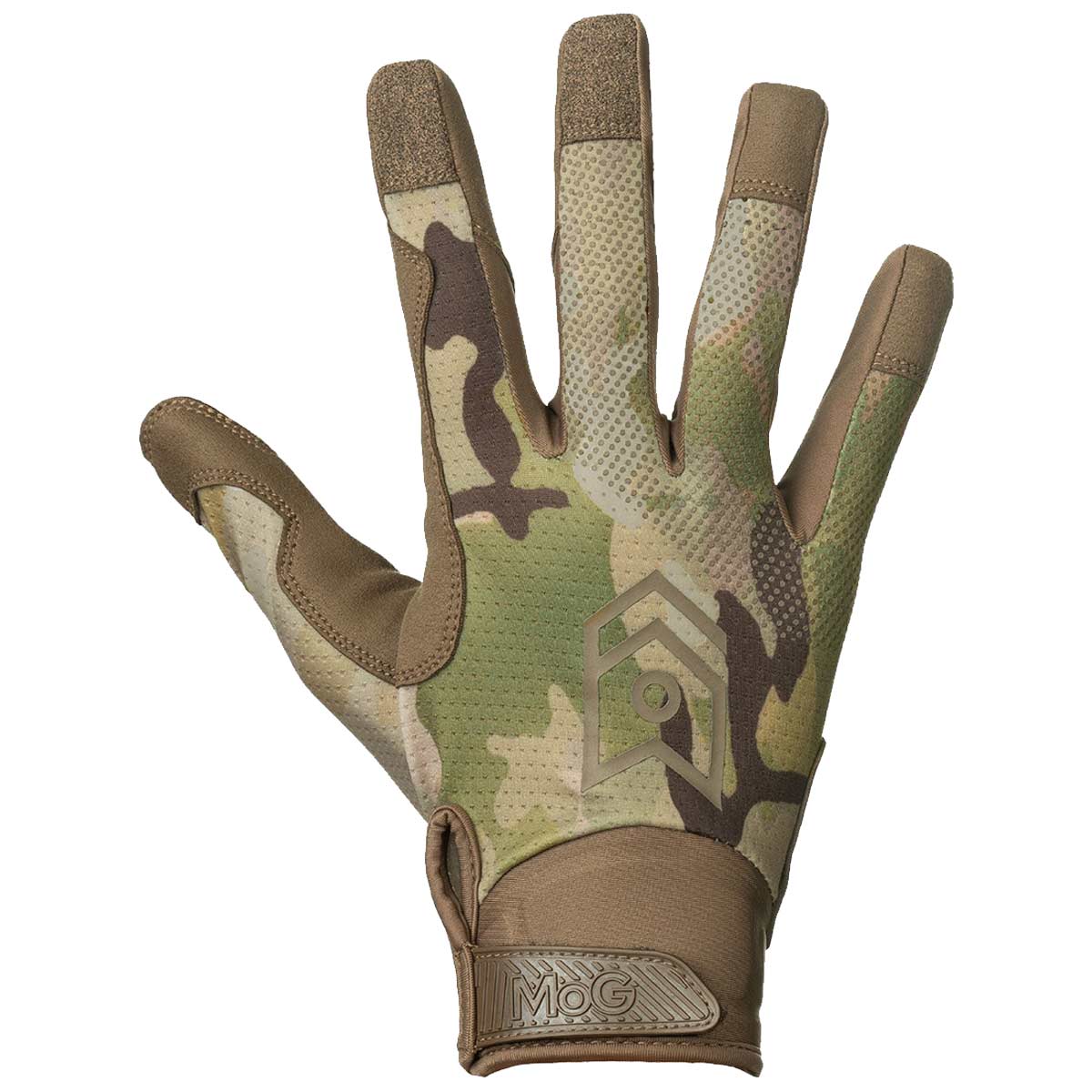 top view of mog target high abrasion tactical glove multicam