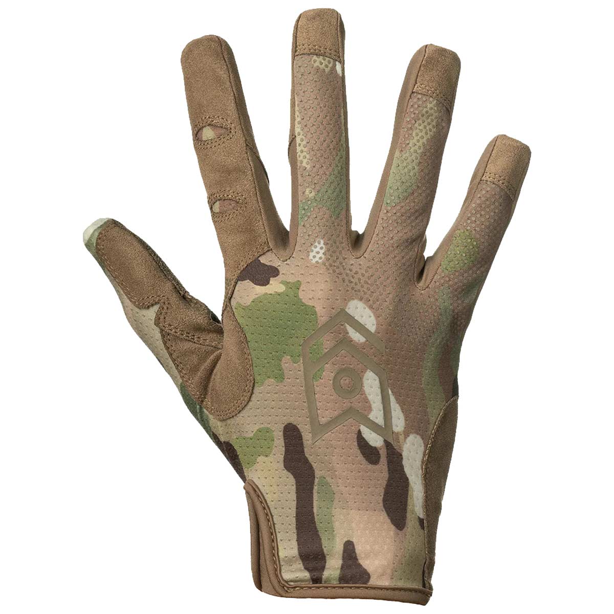 top view of mog target light duty tactical glove group multicam