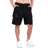 waist and belt loops on surplus airborne vintage black shorts