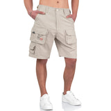 waist and belt loops on surplus airborne vintage off white shorts