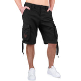 waist detail on black surplus rv airborne vintage shorts