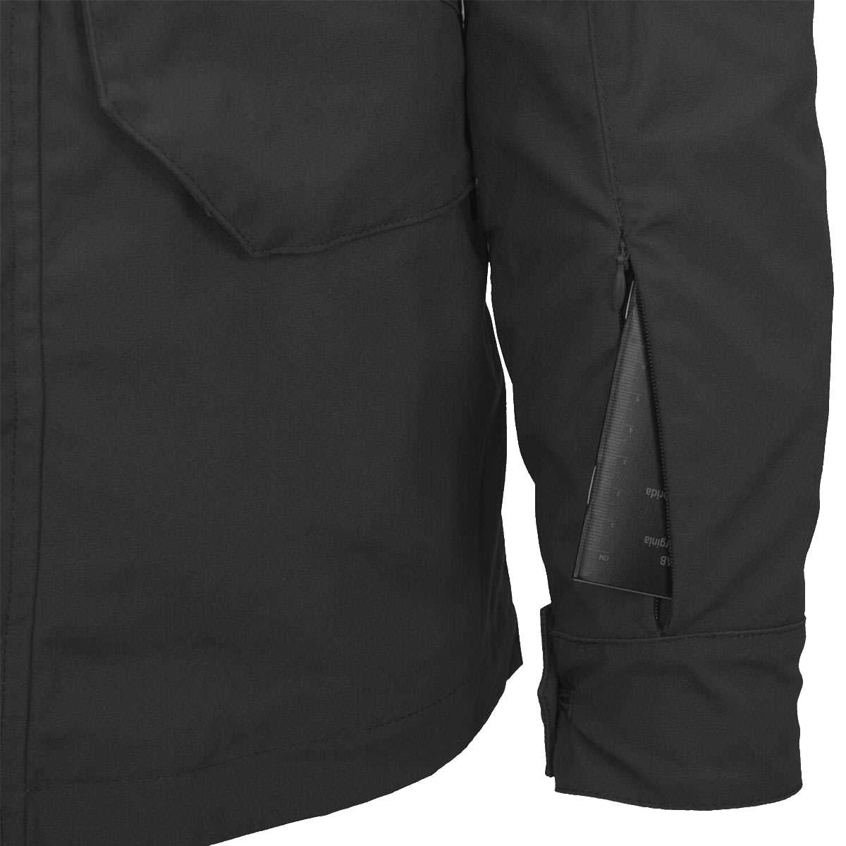 zipped pocket on helikon covert m65 ash grey jacket sleeve