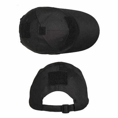Mil-Tec Tactical Baseball Cap Black Top and Rear