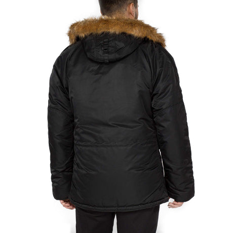 rear view of black n3b parka