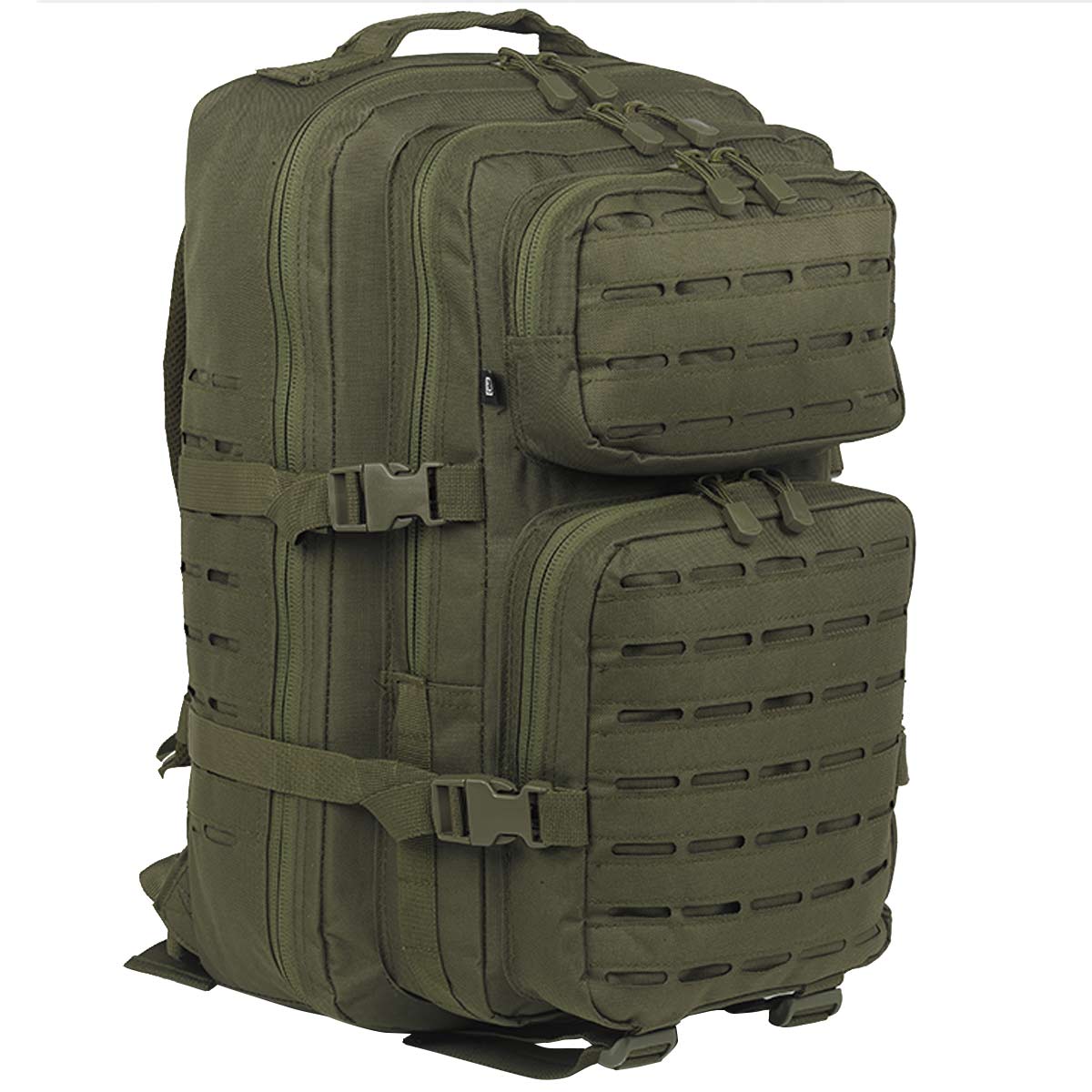 angle of brandit us cooper large lasercut rucksack olive green