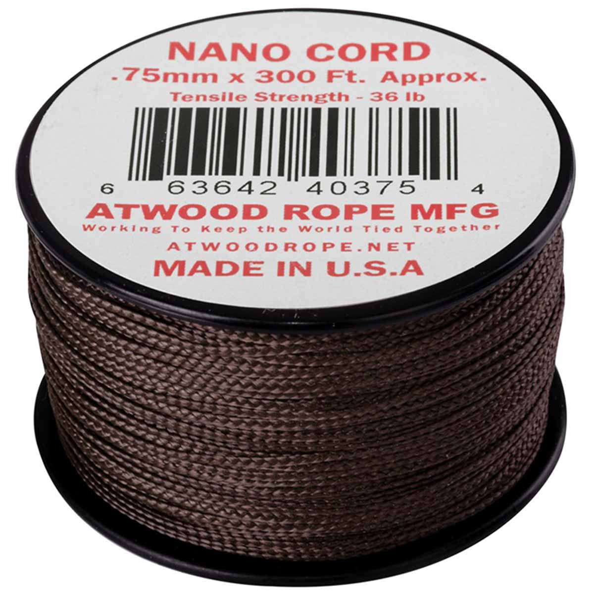 atwood nano cord 300ft brown