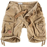 front of surplus airborne vintage shorts beige