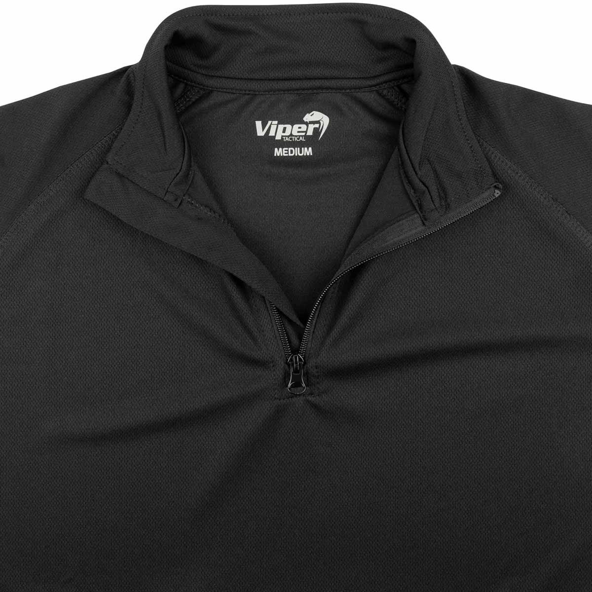 black quick dry viper mesh tech armour top collar zip