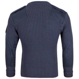 rear of RAF blue wool sweater