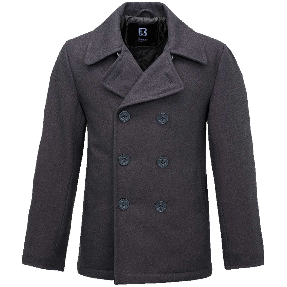 brandit pea coat anthracite grey