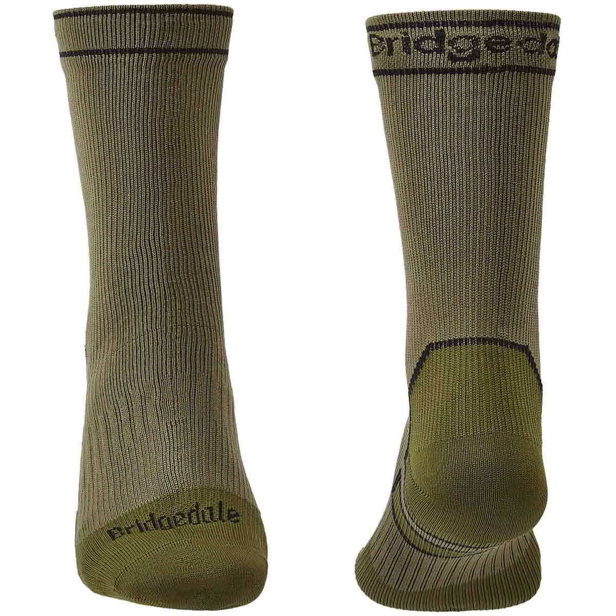 front back of bridgedale stormsock midweight boot khaki