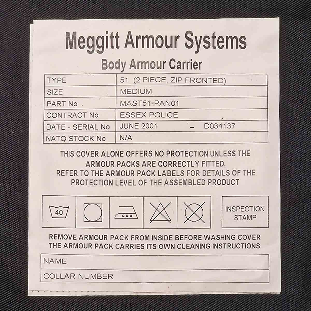 care instructions meggitt overt body armour
