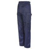 cargo royal navy blue working trousers left side