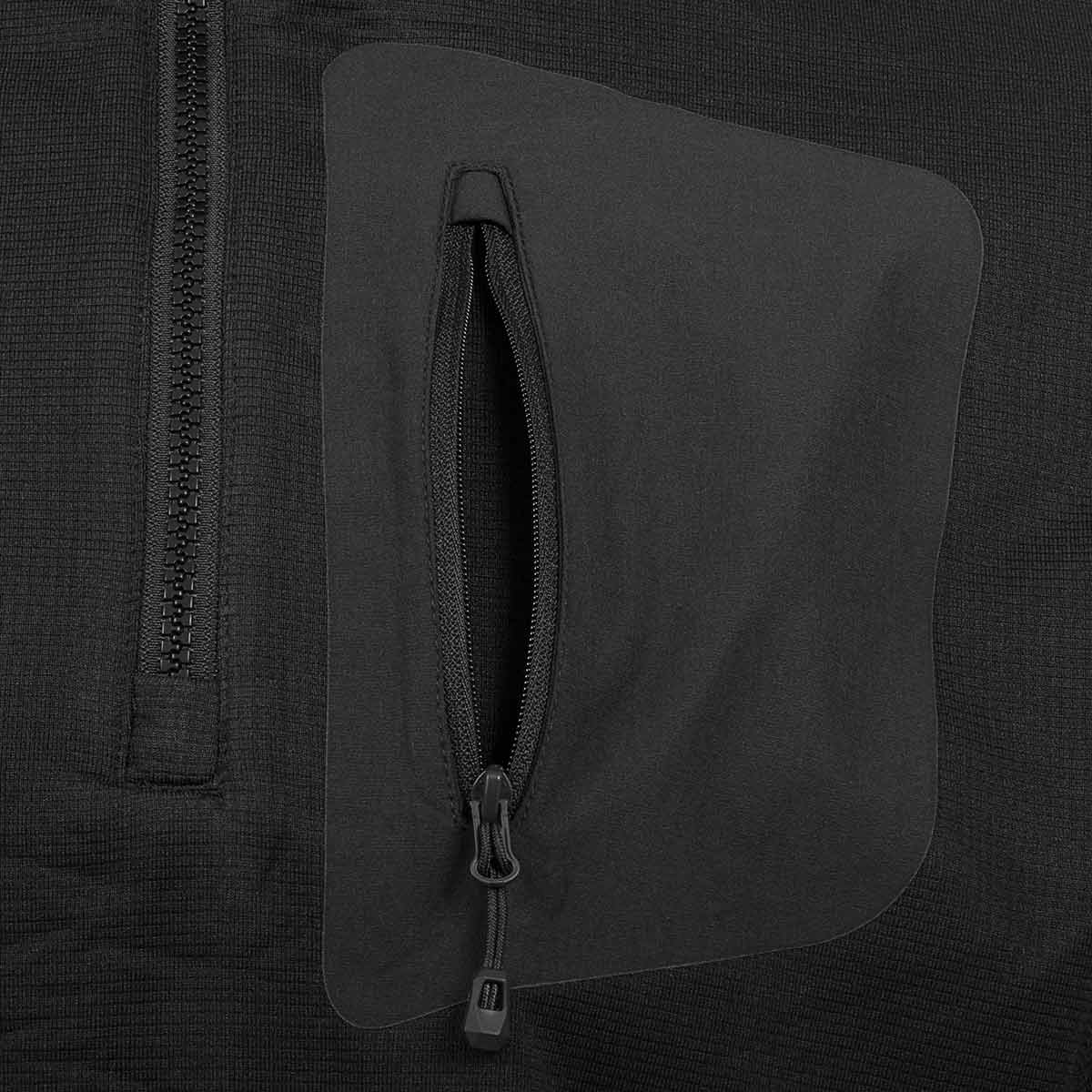 Zipped Chest Pocket Highlander Hirta Fleece Black