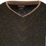 contrast neck jack pyke ashcombe v neck sweater dark olive lambswool smart casual