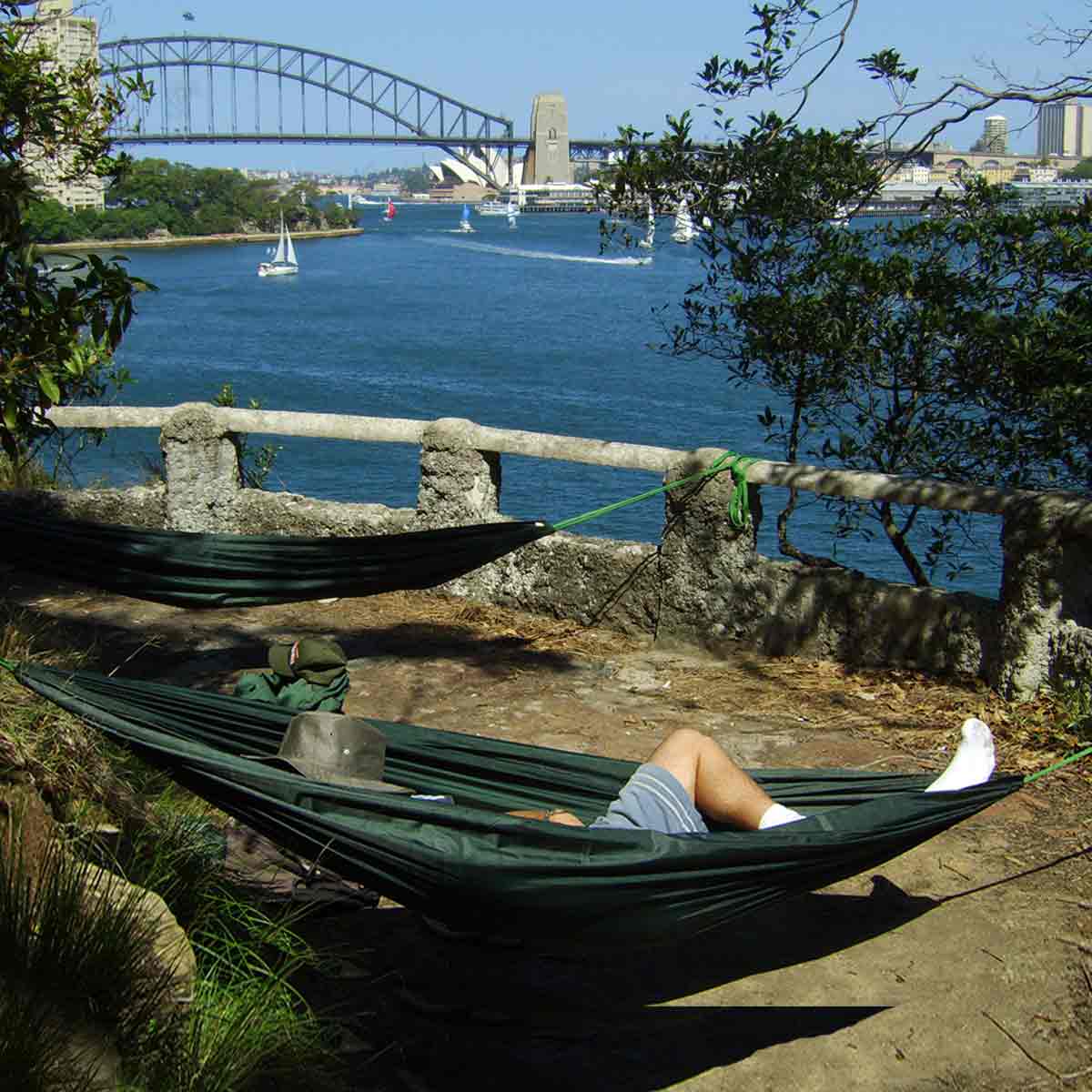 dd camping hammock hanging by water