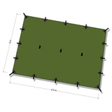dimension of green tarp XL