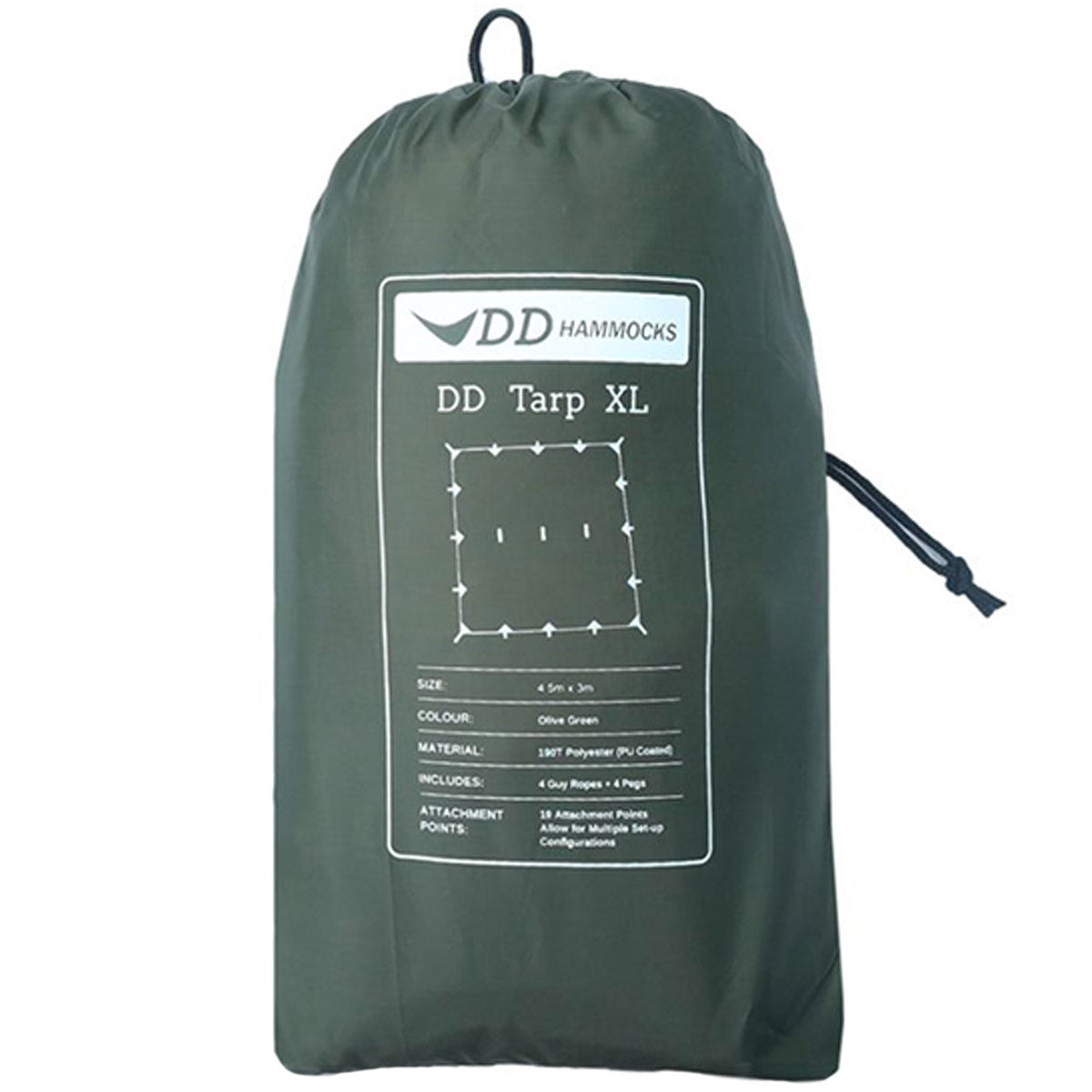ddhammocks xl tarp olive stuffsack