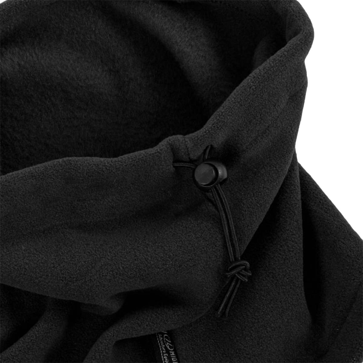drawcord adjuster highlander polar fleece neck warmer black