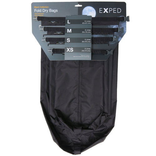 Exped Fold Dry Bags Black 4 Pack XS-L