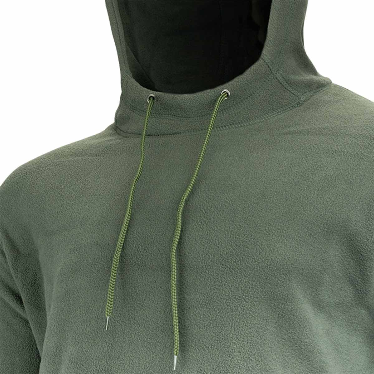 fishing green jack pyke fieldman fleece hoodie neck pull cords
