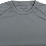 flatlock seams of viper tactical mesh tech titanium grey t shirt