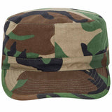 front view of woodland camo us army patrol cap