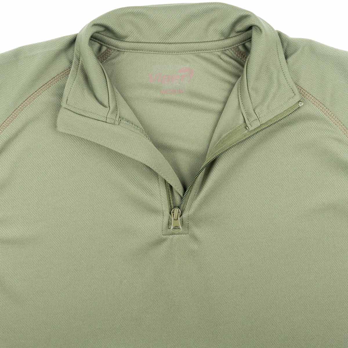 green quick dry viper mesh tech armour top collar zip
