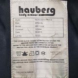 hauberg body armour label