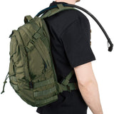 helikon olive green edc backpack being worn