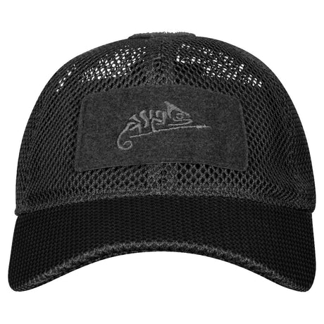 front peak of black helikon mesh baseball cap