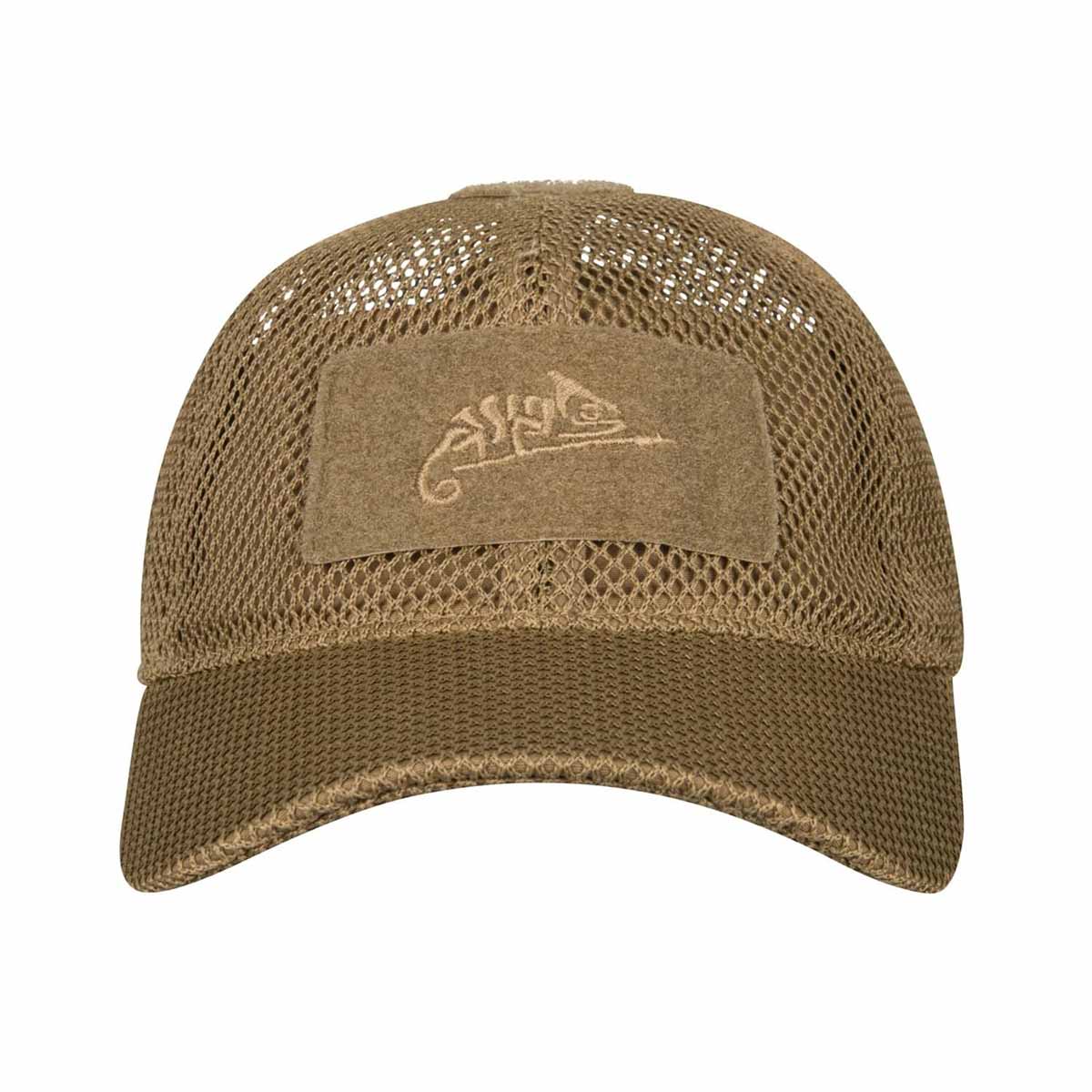 front peak of coyote helikon mesh baseball cap