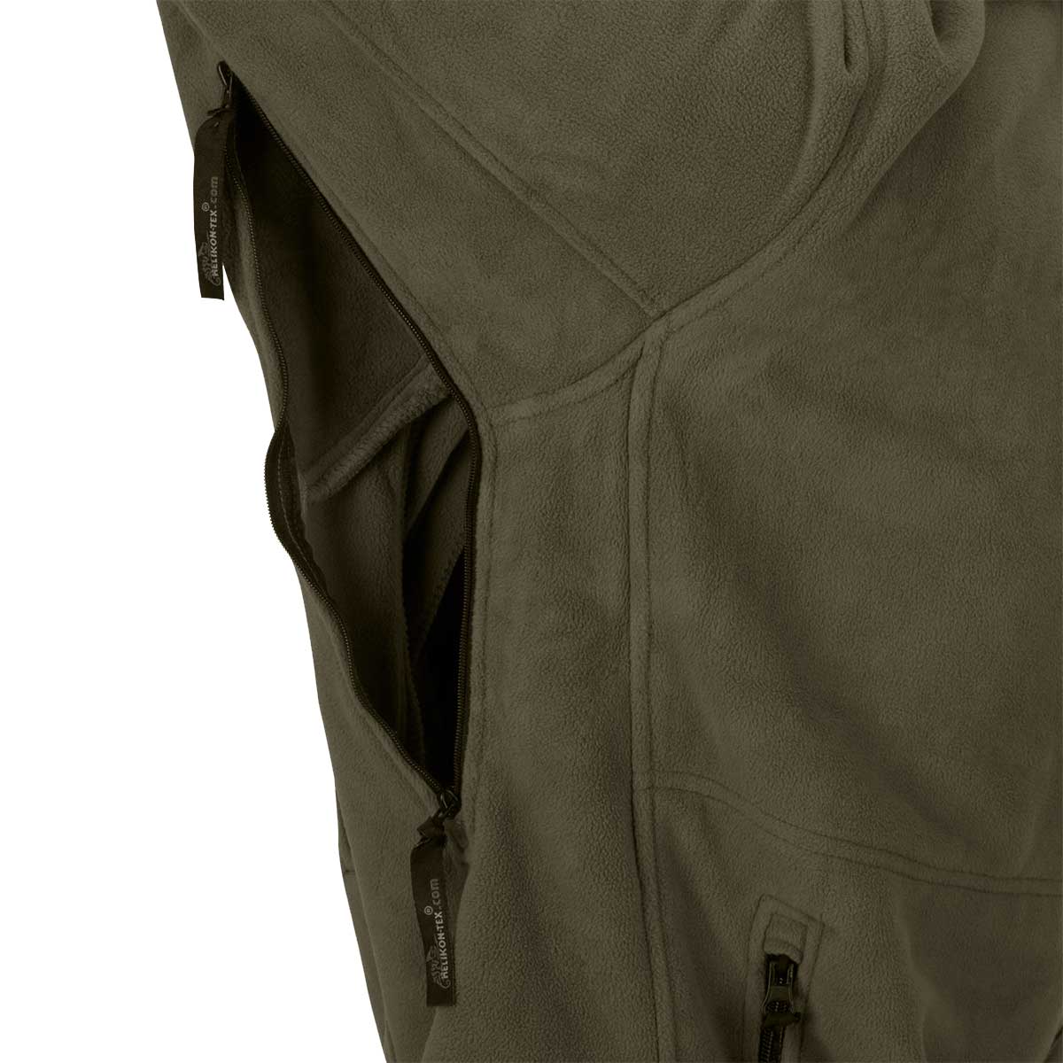 helikon patriot fleece ventilation pit zips green