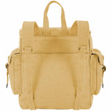 rear of canvas webbing backpack beige