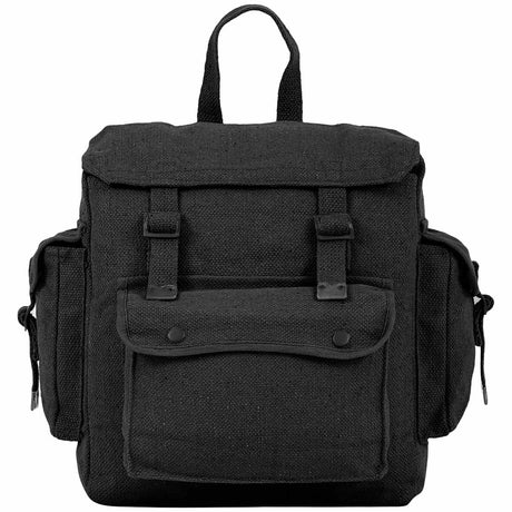 front of highlander black webbing backpack