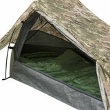 blackthorn 1 man camouflage tent unzipped