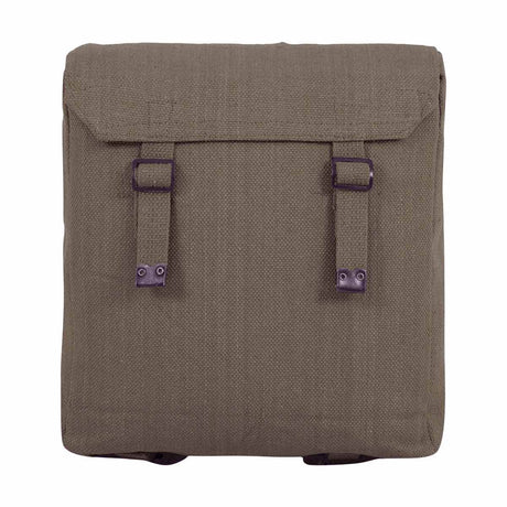 front of highlander olive canvas webbing backpack