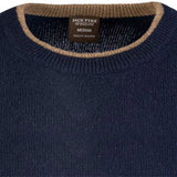 jack pyke ashcombe crewknit pullover lambswool navy blue knitwear contrast neck