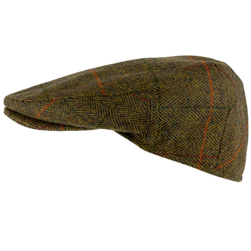 jack pyke wool blend flat cap tweed brown