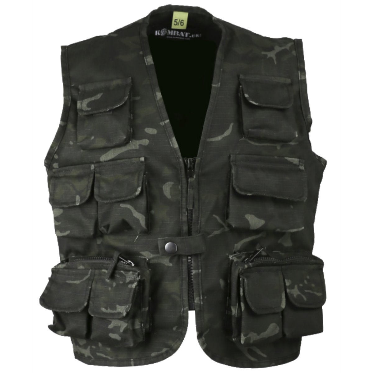 kombat kids tactical vest black btp camo