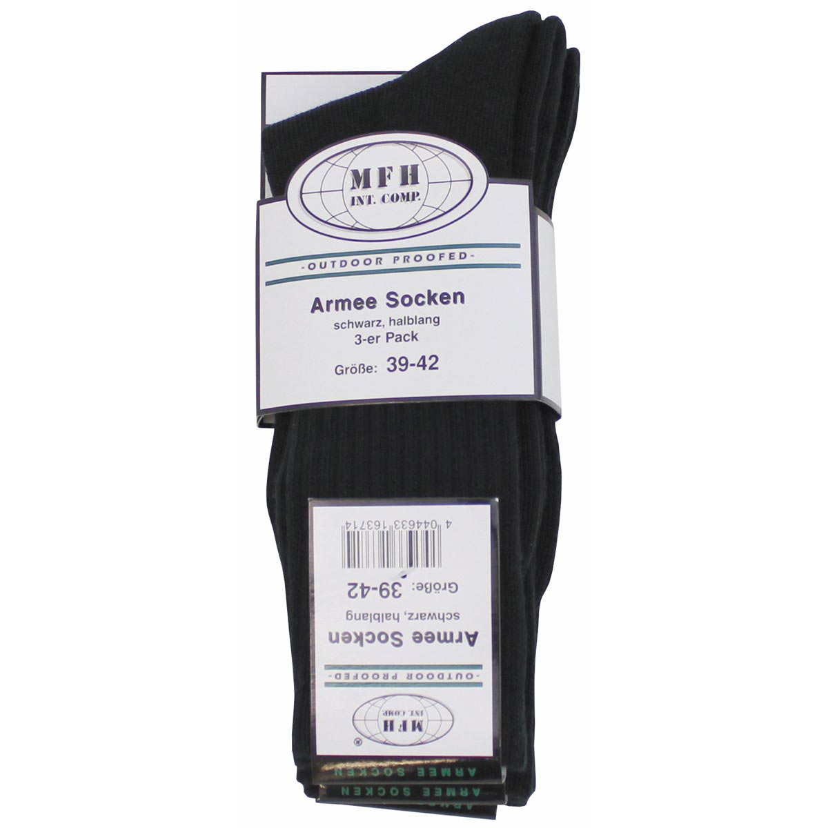 3 pack of mfh black army wool socks