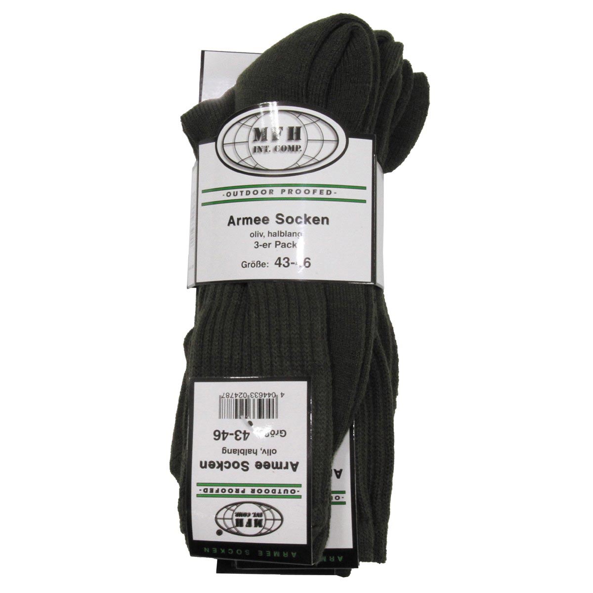 3 pack of mfh olive green army wool socks