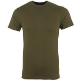 military style plain tshirt olive green front view